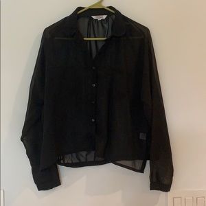 Sheer button down blouse